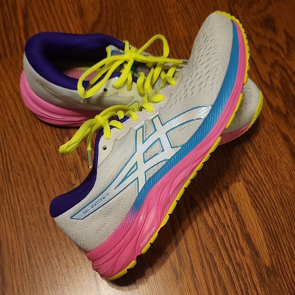ASICS Women's White and Pink Athletic Shoes